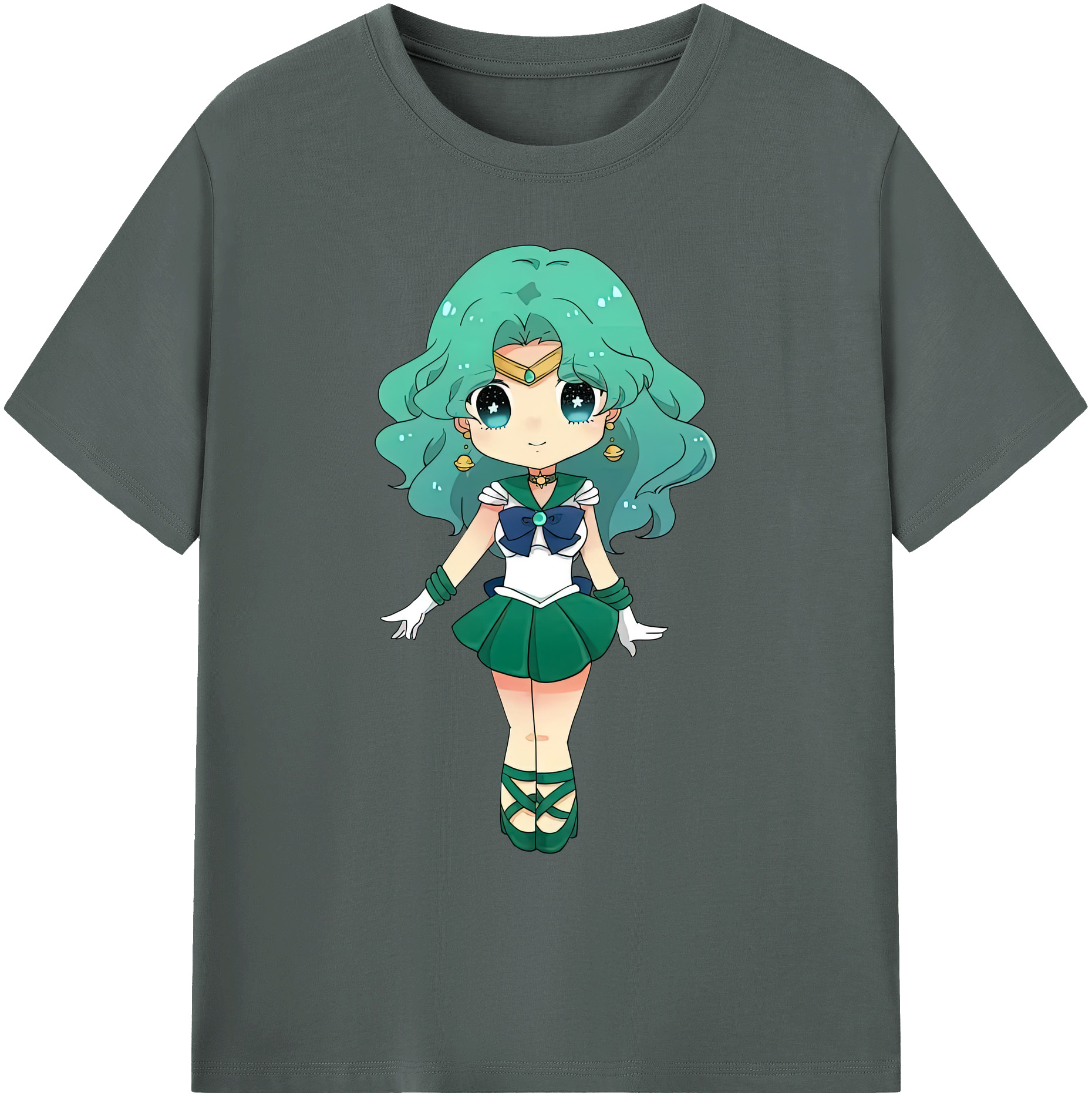 （画像用） 美少女戦士セーラームーン 海王 みちる（かいおう みちる） Sailor Moon Kaiou Michiru 綿100％ メンズ半袖Tシャツ｜肌触りやわらか＆通気性